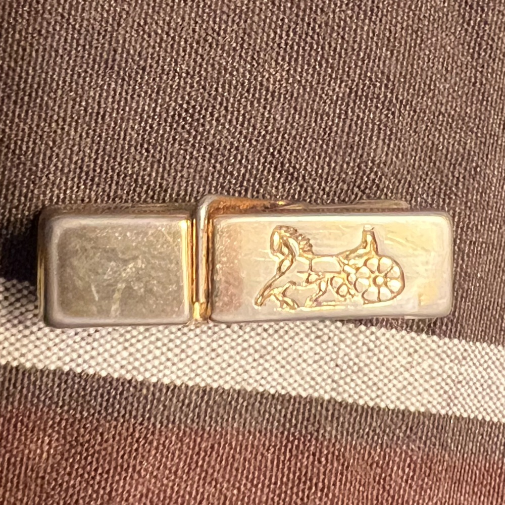 CELINE Vintage 1970s Gilt Metal Clothespin / Money Clip
